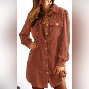 🆕Corduroy Button-Up Dress